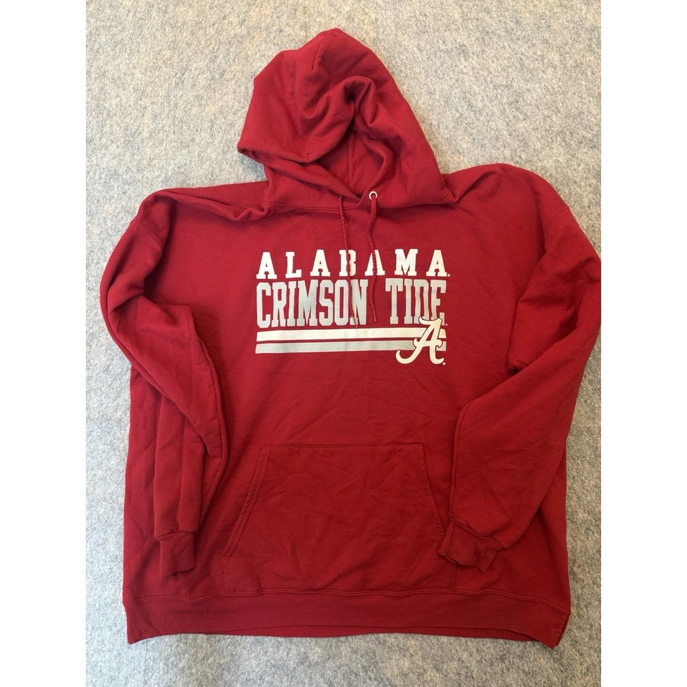 Alabama Crimson Tide Hoodie Mens 2XL Red Hanes Football Pullover Roll Tide